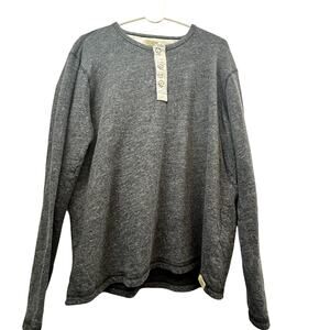 LUcky Brand Men shirt Size Medium long sleeve Gray Henley? buttons California